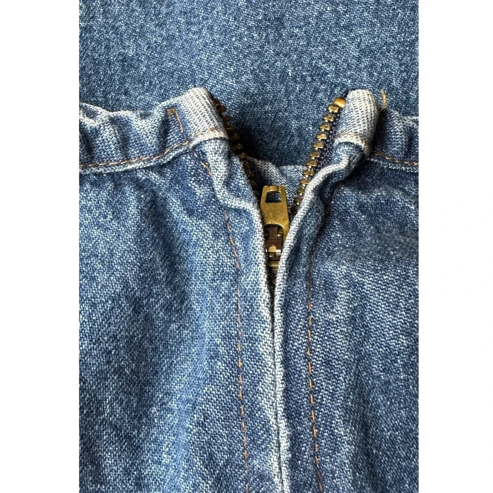 Vintage Sanrio Hello Kitty Denim Mini Skirt Rainbow Fringe Blue 90s Size 5